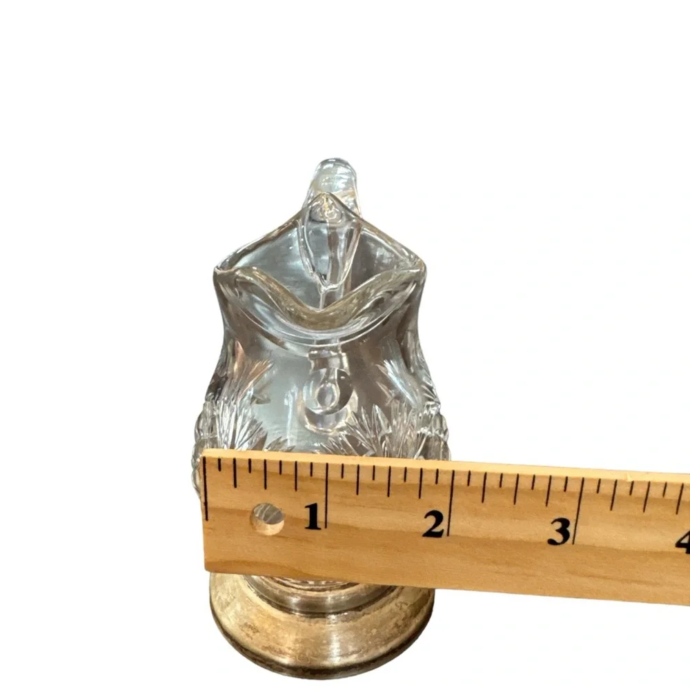 Crystal & Sterling Silver Small Jug Vintage - Picture 10 of 10
